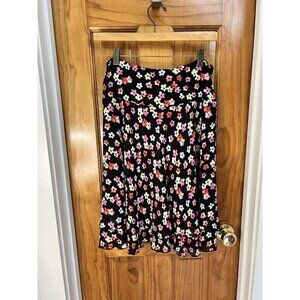 VTG Elliott Lauren Skirt Sz 8 Double Ruffle Dark Floral Y2K Mini Fairy